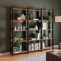 Estante de Livros Industrial 189CMX178CM 13 Prateleiras Marrom/Lamina Mel/Preto Estante de Livros Industrial 189CMX178CM 13 Prateleiras Marrom/Lamina Mel/Preto