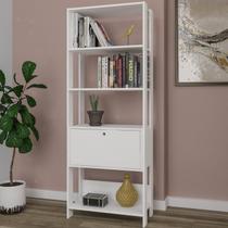 Estante de Livros Industrial 63CMX166CM 4 Prateleiras 1 Porta Match Branco