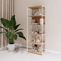 Estante de Livros Industrial 63cmx173cm Metal 5 Prateleiras e Decoração Executive