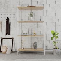 Estante de Livros Industrial 80CMX146CM Multiuso 4 Prateleiras Active Yescasa Marrom