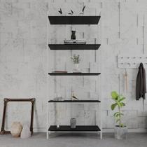 Estante de Livros Industrial 80CMX187CM Multiuso 5 Prateleiras Active Yescasa Preto
