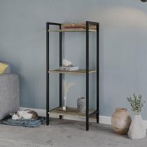 Estante de Livros Industrial Aço 45CMX104CM 3 Prateleiras Active Yescasa Marrom/Carvalho