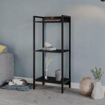 Estante de Livros Industrial Aço 45CMX104CM 3 Prateleiras Active Yescasa Preto/Ônix