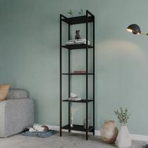 Estante de Livros Industrial Aço 45CMX187CM Multiuso 5 Prateleiras Active Yescasa Preto/Ônix