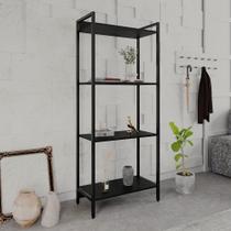Estante de Livros Industrial Aço 60CMX146CM Multiuso 4 Prateleiras Active Yescasa Preto/Ônix