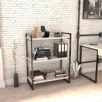 Estante de Livros Industrial Aço 80cmx104cm 3 Prateleiras Kuadra