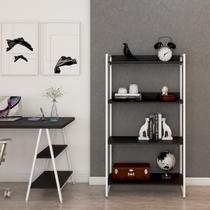 Estante de Livros Industrial Aço 80CMX146CM 4 Prateleiras Kuadra Preto