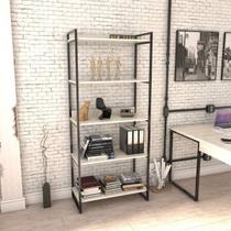 Estante de Livros Industrial Aço 80CMX187CM 5 Prateleiras Kuadra Branco/Snow Estante de Livros Industrial Aço 80CMX187CM 5 Prateleiras Kuadra Branco/Snow