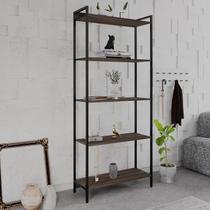 Estante de Livros Industrial Aço 80CMX187CM Multiuso 5 Prateleiras Active Yescasa Marrom/Nogal Estante de Livros Industrial Aço 80CMX187CM Multiuso 5 Prateleiras Active Yescasa Marrom/Nogal