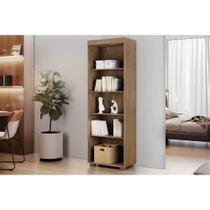 Estante de Livros Milão c/ 4 Prateleiras Amêndoa - Conquista