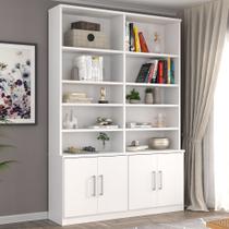 Estante de Livros Moderno MDF 154CMX223CM 4 Portas Branco Estante de Livros Moderno MDF 154CMX223CM 4 Portas Branco
