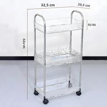 Estante De Livros Móvel Multicamadas Com Design Quadrado E Prateleira Transparente De 2/3 Camadas