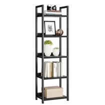 Estante de livros NUMENN Narrow 5 Tier Storage preta