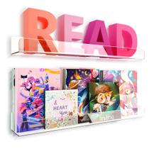 Estante de livros para crianças montada na parede RORKIM 60 cm de acrílico transparente x2 Estante de livros para crianças montada na parede RORKIM 60 cm de acrílico transparente x2