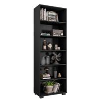 Estante de Livros para Escritório Home Office Alf Preto Texturizado G47 - Gran Belo