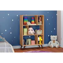 Estante de Livros RT3015 c/ 6 Nichos 81x124cm Mel - Movelbento