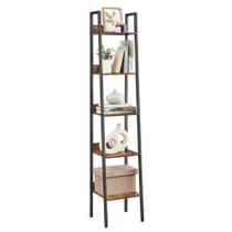 Estante de livros VASAGLE 5-Tier Narrow 30 x 34 x 140 cm Marrom rústico Estante de livros VASAGLE 5-Tier Narrow 30 x 34 x 140 cm Marrom rústico