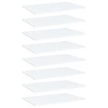 Estante de livros vidaXL branca 8 peças Placas 60x40x1,5 cm Madeira projetada