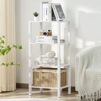 Estante de livros YUFAM de madeira de 4 níveis de altura com armazenamento pequena branca Estante de livros YUFAM de madeira de 4 níveis de altura com armazenamento pequena branca