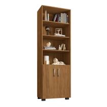 Estante De Madeira 5 Prateleiras Com Portas Pequenas Freijó