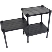 Estante de Plástico Modular Multiuso 3 Prateleiras 2 Torres Preta Montável 39 Kg Qualyplas