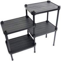 Estante de Plástico Modular Multiuso 4 Prateleiras 2 Torres Preta Montável 52 Kg Qualyplas Estante de Plástico Modular Multiuso 4 Prateleiras 2 Torres Preta Montável 52 Kg Qualyplas