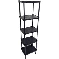 Estante de Plástico Modular Multiuso 5 Prateleiras 1 Torre Preta Montável 65 Kg Qualyplas Estante de Plástico Modular Multiuso 5 Prateleiras 1 Torre Preta Montável 65 Kg Qualyplas