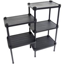 Estante de Plástico Modular Multiuso 5 Prateleiras 2 Torres Preta Montável 65 Kg Qualyplas