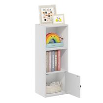 Estante de prateleira com armário de armazenamento de 1 porta Furinno Luder White Estante de prateleira com armário de armazenamento de 1 porta Furinno Luder White