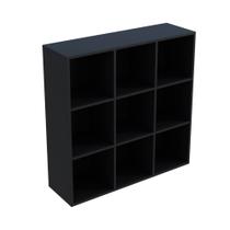 Estante de prateleira de armazenamento OSCHF 9 cubos de madeira de 3 camadas preta Estante de prateleira de armazenamento OSCHF 9 cubos de madeira de 3 camadas preta
