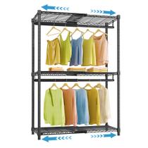 Estante de roupas expansível VIPEK X1, ajustável de 61 a 105 cm, preta