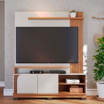 Estante de TV 65 Polegadas 152cm Itaim Off White Matte/Freijó C04 - D'Rossi Estante de TV 65 Polegadas 152cm Itaim Off White Matte/Freijó C04 - D'Rossi