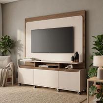 Estante de TV 70 Pol 180cm Mabel Off White/Castanho H01 - D'Rossi Estante de TV 70 Pol 180cm Mabel Off White/Castanho H01 - D'Rossi