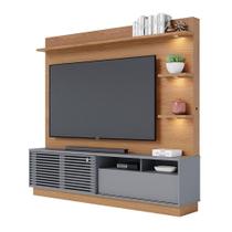 Estante De Tv 70 Polegadas 200cm Com Led Lidia C04 - D'rossi Cor Freijó E Cinza Fosco