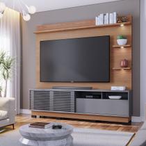 Estante de TV 70 Polegadas 200cm com Led Lidia Freijó/Cinza Fosco C04 - D'Rossi