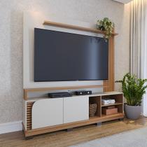 Estante de TV 75 Polegadas 180cm Itaim Off White Matte/Freijó C04 - D'Rossi