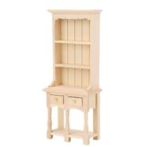 Estante Dollhouse LIZEALUCKY de madeira Mini com gavetas 1:12