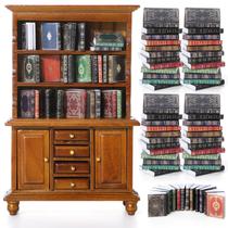 Estante Dollhouse Miniatures Chivertion 1:12 com 48 livros Estante Dollhouse Miniatures Chivertion 1:12 com 48 livros