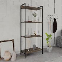 Estante Dynamica Industrial 3 Nichos 60 cm - Carvalho Dark/Preto