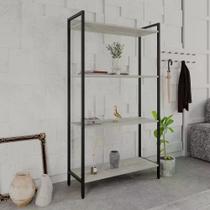 Estante Dynamica Industrial 3 Nichos 80 cm - Preto/Snow