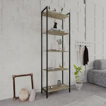 Estante Dynamica Industrial 4 Nichos 60 cm - Carvalho/Preto