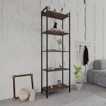 Estante Dynamica Industrial 4 Nichos 60 cm - Nogal/Preto