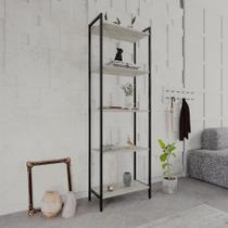 Estante Dynamica Industrial 4 Nichos 60 cm - Preto/Snow