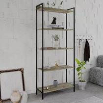 Estante Dynamica Industrial 4 Nichos 80 cm - Carvalho/Preto