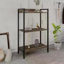 Estante Dynamica Industrial 60 cm - Carvalho Dark/Preto Estante Dynamica Industrial 60 cm - Carvalho Dark/Preto
