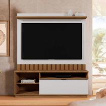 Estante e Home Theater Ripado para TV até 60 Polegadas 150cmx182,5cm Diamantina Marrom Amêndoa/Off White Estante e Home Theater Ripado para TV até 60 Polegadas 150cmx182,5cm Diamantina Marrom Amêndoa/Off White
