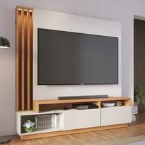 Estante e Home Theater Ripado para TV até 65 Polegadas com 180cmx184cm Led 2 Portas Humaitá Colibri Branco Off White Matte/Freijó Estante e Home Theater Ripado para TV até 65 Polegadas com 180cmx184cm Led 2 Portas Humaitá Colibri Branco Off White Matte/Freijó