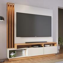 Estante e Home Theater Ripado para TV até 65 Polegadas com 180cmx184cm Led 2 Portas Humaitá Colibri Branco Off White Matte/Freijó Estante e Home Theater Ripado para TV até 65 Polegadas com 180cmx184cm Led 2 Portas Humaitá Colibri Branco Off White Matte/Freijó