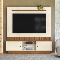 Estante e Home Theater Ripado para TV até 70 Polegadas MDF 175cmx183,5cm Florianópolis Bege Off White/Amendoa Estante e Home Theater Ripado para TV até 70 Polegadas MDF 175cmx183,5cm Florianópolis Bege Off White/Amendoa