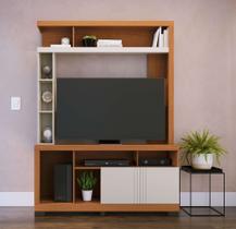 Estante Elba para TV's de até 50 Polegadas com 2 Pts com Frisos - Freijó/Off White Matte Colibri